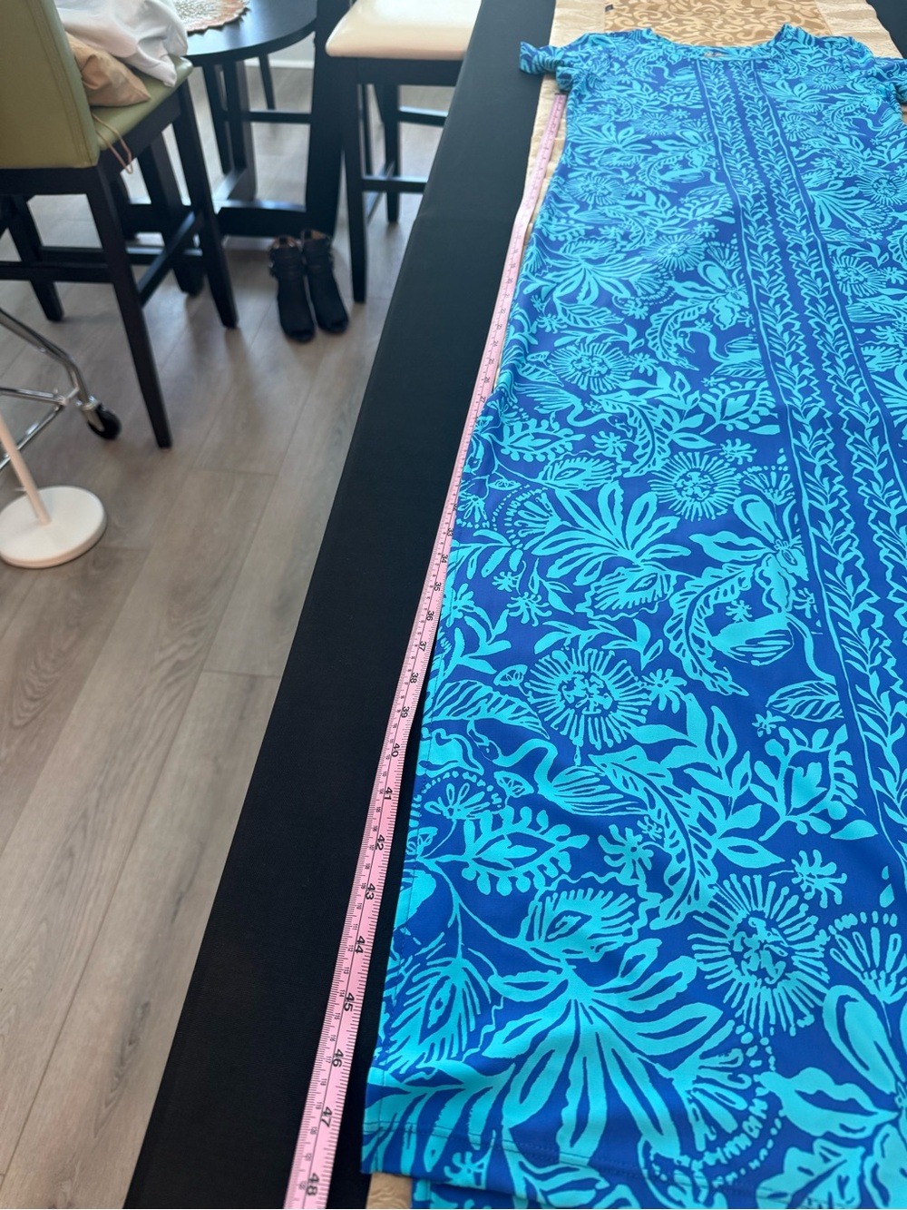 Lilly Pulitzer Blue Floral Maxi Dress with Aqua Print - Picture 3 of 5